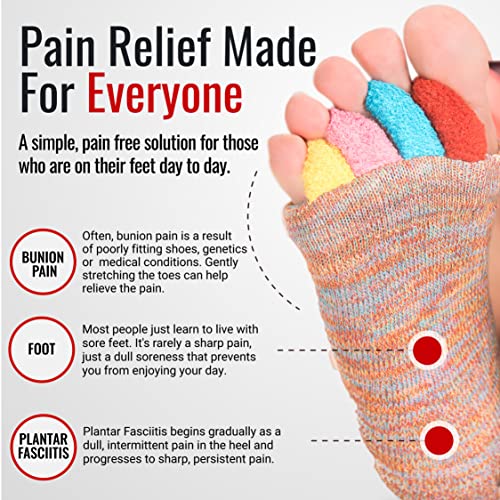 My Happy Feet Foot Alignment Socks with Toe Separators for Men or Women