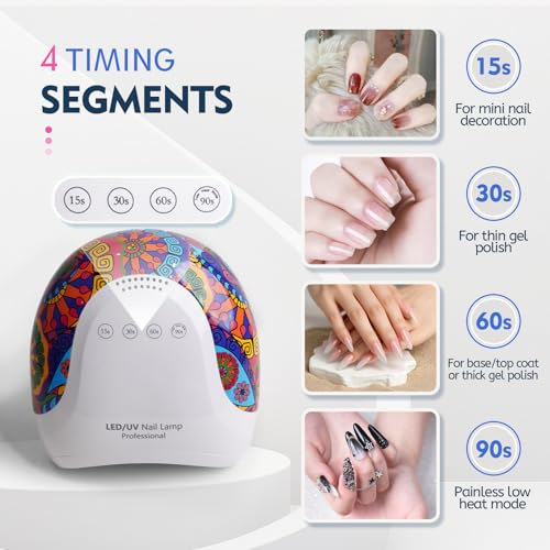 Goodoo UV LED Nail Lamp, 48W Nail Dryer for Gel Polish with 4 Timer Settings & LCD Display and Automatic Sensor, Professional UV Dryer for Home Salon