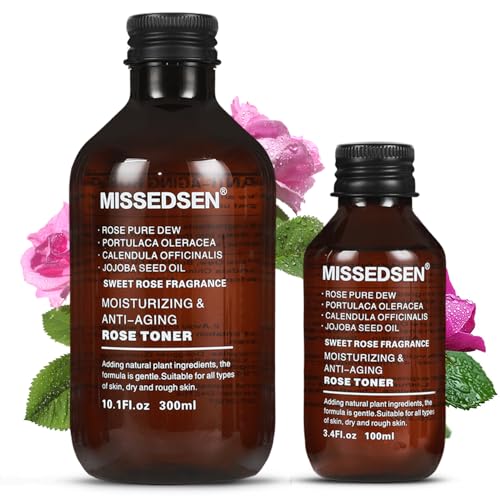 Rose Water Face Toner, Moisturizing & Anti-Aging for All Skin Types (13.5Fl oz)