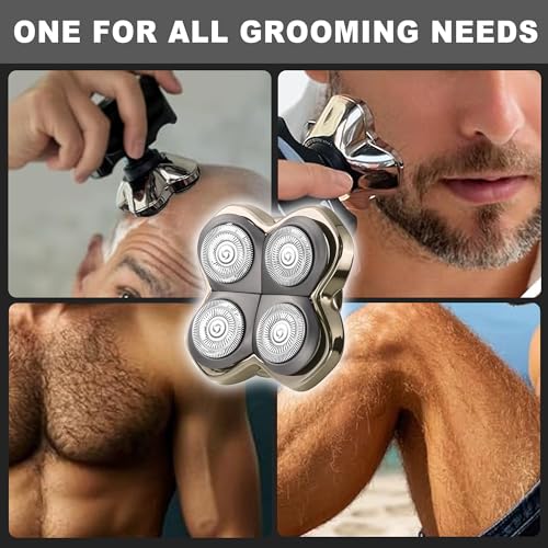 Pro 4 Shaver Replacement Blades Compatible with Skull Pitbull Series Head Shavers & Palm Shavers,Skull Shaver Replacement Heads for Wet & Dry Shaving