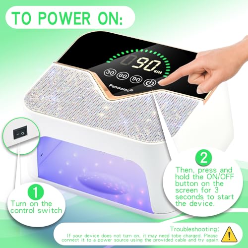 Rechargeable UV LED Nail Lamp, Cordless Nail Dryer for Gel Polish, UV Nail Lamp with 3 Timers Setting and LCD Touch Screen, Professional Curing Lamp Light with 45 Beads for Salon and Home