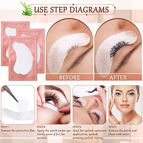 60 Pairs Under Eye Gel Pads Natural Eyelash Extension Gel Pads Patches Kit for Eyelash Extension Supplies Bulk Beauty Tools, Fit Most Eye Shape
