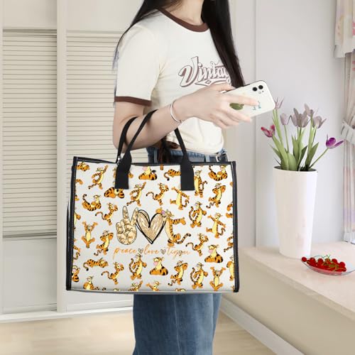 WZMPA Tiger Cosmetic Bag - Tiger Fans Gifts - Peace Love Makeup Zipper Pouch Bag - Merchandise (Love Tiger2-TB)