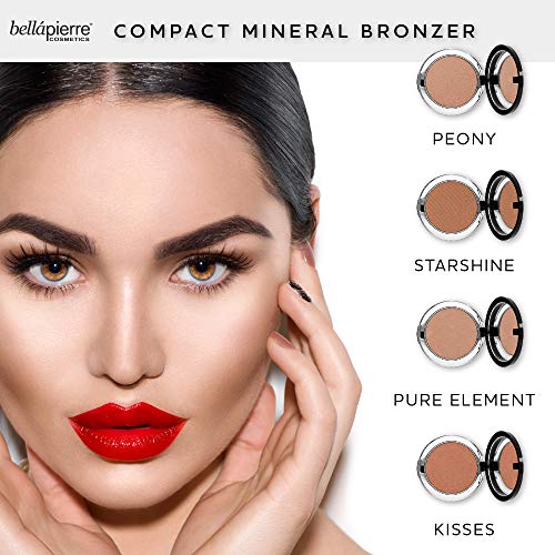 bellapierre Compact Mineral Bronzer | Beautifully Warms for a Sun Kissed Glow | Infused with Nourishing Jojoba | Non-Toxic & Paraben Free Formula - Pure Element - 0.35 Oz