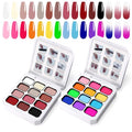 Gradient Painting Gel Set, 24 Bright Pink Blue Colors Ombre Gel Nail Polish for Pigment Pat Nail Gel Kit, Silky Texture, French Manicure DIY Nail Art, No-wipe Soak of UV