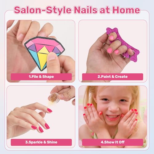 Kids Foot Spa Kit - Kids Spa Day Kit for Girls 4-12 Years. - Pedicure Foot Spa, Girls Spa Set Nails Art Salon Girl Stuff - Parties & Christmas Birthday Gifts for 7 8 9 10-12 Year Old Girl Gifts