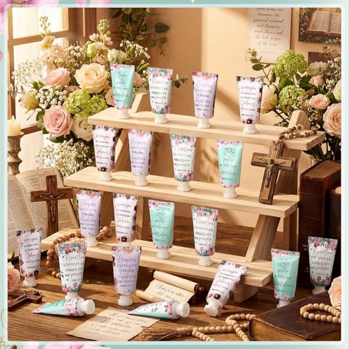 Leelosp 48 Pcs Mothers Day Gifts Spanish Bible Christian Women's Religious Hand Cream Bulk Cosmetic Hand Cream Inspirational Bible Verse Lotion for Mom Grandma Holiday Gift