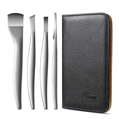 FVION Professional Pedicure Knife Set, 4PCS Ingrown Toenail Removal Blades Kit, Stainless Steel Callus Shaver Foot Blades