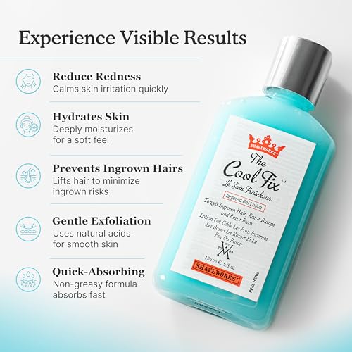 Shaveworks The Cool Fix Aftershave for Women: Pubic Hair Removal, Razor Bumps, Razor Burns, Ingrown Hair Treatment ? After Shaving Post Waxing Bikini Area Moisturizing Skin Care Gel 5.3 Fl Oz