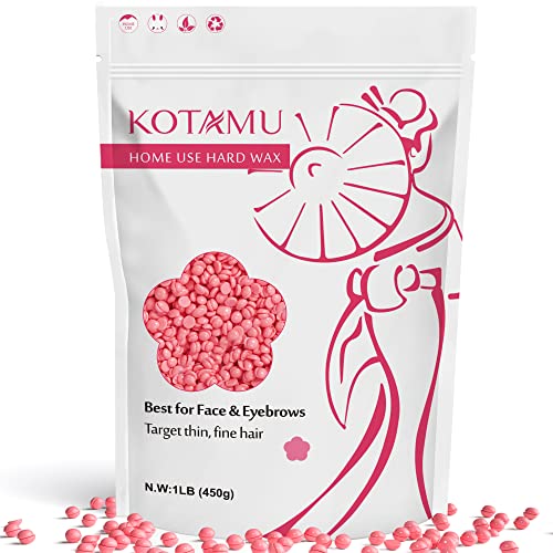 KOTAMU Waxing Kit Black Digital, Pink Wax Beads for Hair Removal, Target Thin Fine Hair Face Eyebrows Chin Legs Underarm Bikini Waxing, Suitable for Women and Men