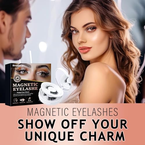 Magnetic Eyelashes, Effectively Natural Look False Lashes without Eyeliner, Light Weight & Waterproof Magnetic Eyelashes No Glue-Black