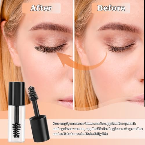 10 Pcs 3ml Empty Mascara Tube Wand Mini Eyelash Cream Container Bottle Eyelash Growth packing Tube container for Home and Travel