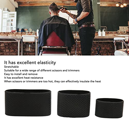 3pcs Barber Clipper Bands, Silicone Anti Slip Wear Resistant Tool Protective Sleeve for Barbers Electric Clip Resistance Heat Baber