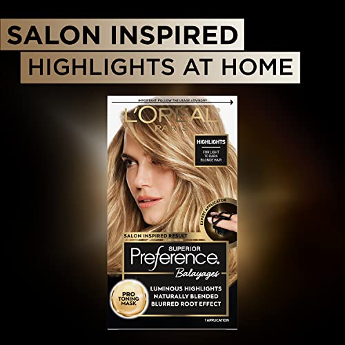 L'Oreal Paris Superior Preference Balayage Kit, Hair Dye for At-Home Highlighting with Pro Toning Mask, Light to Dark Blonde, 1 Kit