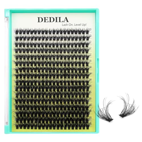16Rows 50D Fluffier Cluster Lashes DIY Eye Lashes Extensions Wispy 320 Pcs Individual False Eyelashes Mixed 10-18mm Easy Grafting (50D-10-18MM MIX)