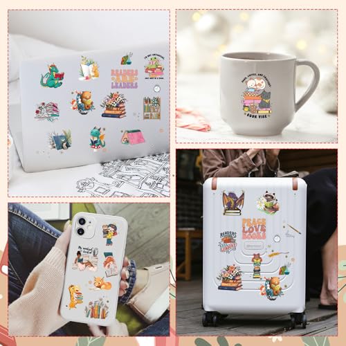 Reading Book Temporary Tattoos - 8 Sheets Tattoo Stickers for Kids, Waterproof Birthday Party Favors Supplies Decorations Sticker for Boys and Girls, Classroom School Prizes Rewards Gifts