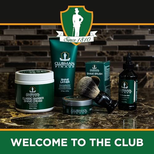 Clubman Pinaud Shave Brush ? Classic Shaving Brush for Men, Soft Bristles, Ideal for Lathering Shaving Soap, Black Handle, 1 Pack