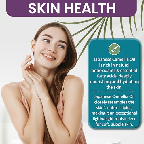 Dr Joe Lab Japanese Camellia Seed Oil - Pure, Unrefined, Cold Pressed, Non-GMO Bulk Carrier - 32 oz - for Skin, Hair, Nails, Body, Facial Hair - Hydrating Moisturizing Vegan - Packaging May Vary