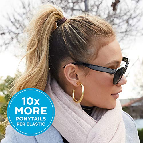 Goody Ouchless Goody Hair Ouchless Women's Hair Braided Elastics 4mm for Medium Hair, Brown, 32 Count (Pack of 2)