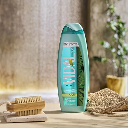 Vidal Shower Gel, White Musk 250 ml/8.4 Fl Oz, Moisturizing, Softening, Body Care, Unisex, Made in Italy