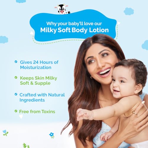 MAMAEARTH Milky Soft Body Lotion with Oats, Milk & Calendula 13.53 Fl Oz (400ml)