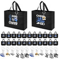 Olgaa 48 PCS Cheerleader Gifts: 24 PCS Cheer Bags & 24 Black Cheer Keychains