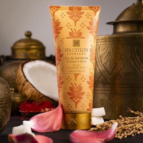 SPA CEYLON Sal and Saffron Vitamin E Enriched Facial Cleansing Foam | Gentle Cleanser | Hydrating | Skin Radiance