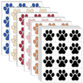 Glitter Paw Temporary Tattoos ? 360 Pre?Cut Paw Prints (30 Sheets), 6 Colors w/Silver Outline ? Party & Event Favors, Cheer & Pet Activities