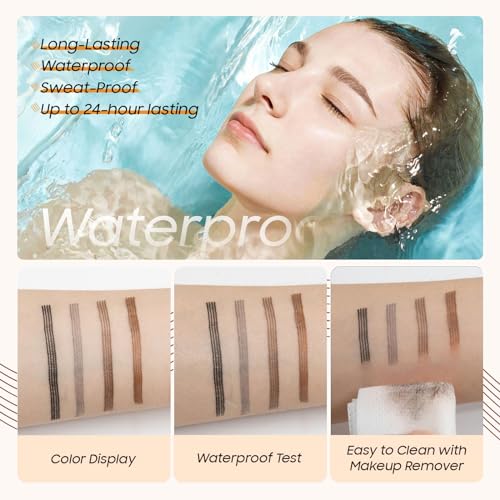 Microblading Eyebrow Pen - Eyebrow Pencils for Women, Long Lasting Waterproof Brow Pencil With Micro-Fork Tip Applicator and Stays on All Day£¬Gift for Women (Dark Brown)