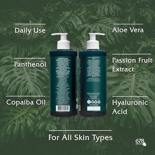 678Brazil Soothing Gel - Soothes, Refreshes, and Calms the Skin - Daily Use - For All Skin Types - with Copaiba, Passion Fruit, Aloe Vera, Panthenol, Hyaluronic Acid - 17.63 Oz