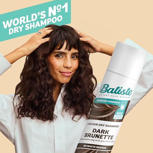 Batiste Dry Shampoo in Divine Dark with a Hint of Colour 350ml, Designed for Brunettes, No Rinse Spray to Refresh Hair in Between Washes, No White Residue for Dark Hair - 2 Pack
