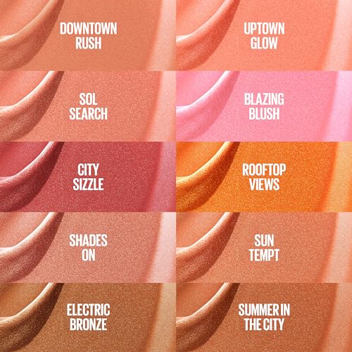 Maybelline Sunkisser Multi-Use Liquid Blush and Bronzer, Blendable, Longwear, Glowy Make Up, City Sizzle, 1 Count