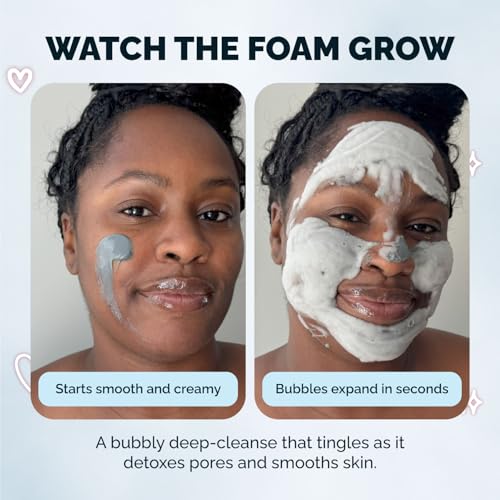 Elizabeth Mott Carbonated Bubble Detox Clay Mask ? Korean Skincare for Deep Pore Cleansing, Acne, Blackheads & Oil Control ? Charcoal Face Mask for Breakouts & Smooth Skin ? Cruelty-Free, 3.53 oz