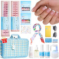 Beetles X Press Plus on Nails Kit Summer Pretty Box with Picnic Basket, All-in-One Summer French Tips Press on Nails Kit with Nail Gels and Tools Best Gift for Girls Women(2025 Limited Edition)
