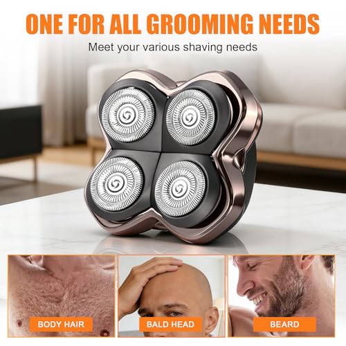 Replacement Blade Shaver PRO 2 Head for Electric Shaver Compatible with Skull Pitbull, Butterfly Kiss PRO & Palm Shavers with 4 Cleaning Brush (4Pack)