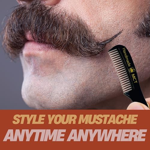 G.B.S Men's 3n1 Trimming, Cutting and Styling Beard Scissors, Stainless-steel Scissors for Beard, Mustache, Eyebrow, Nose Hair, Leather Travel Case and Beard and Mustache Comb