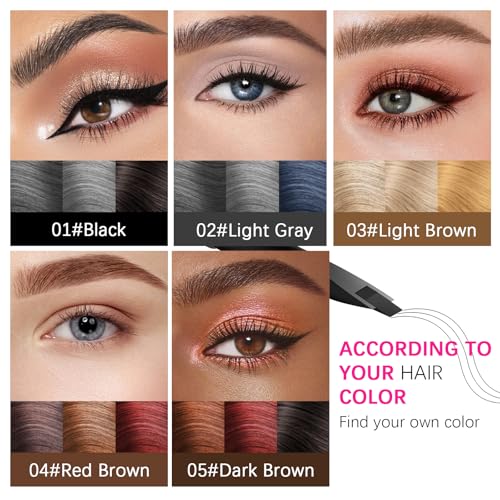 Browcharm Microblading Eyebrow Pencil for Women,0.1mm Ultra-Fine Mechanical Pencil,Draws Tiny Brow Hairs and Fills in Sparse Areas and Gaps,Makeup Brow Definer Waterproof (mini 01 Black)