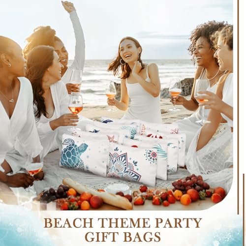 Kacctyen 10 Pcs Beach Makeup Bags Bulk Zipper Pouch Canvas Beach Themed Cosmetic Bag for Women Cruise Ship Essential Sea Summer Vacation Organization Cruise Party Favor Bridesmaid Wedding(Multicolor)