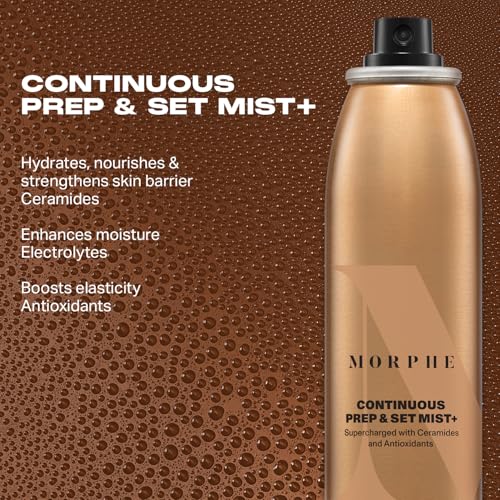 Morphe Complete Setting Duo - Continuous Prep & Set Setting Spray 2.8 oz, Continuous Setting Mist 2.8 fl oz, Long-Lasting Hydrating Makeup Finish