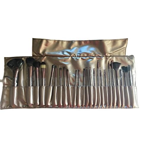 24pc Professional Makeup Brush Set - Cameo Cosmetics Makeup Brushes and Tools Set with Professional Black Pouch, Perfect As a Brushes and Applicators Gift Set, Made with Goat, Horse & Nylon Hair
