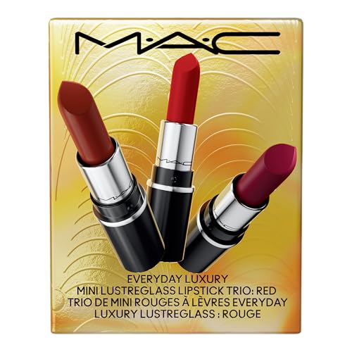 MAC Everyday Luxury Mini Lustreglass Lipstick Trio, Red, 3 Piece Set
