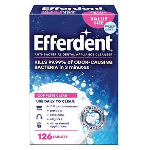 Vanicream Gentle Facial Cleanser 8 oz & Efferdent Retainer Cleaning Tablets, Denture Cleanser 126 Tablets Bundle