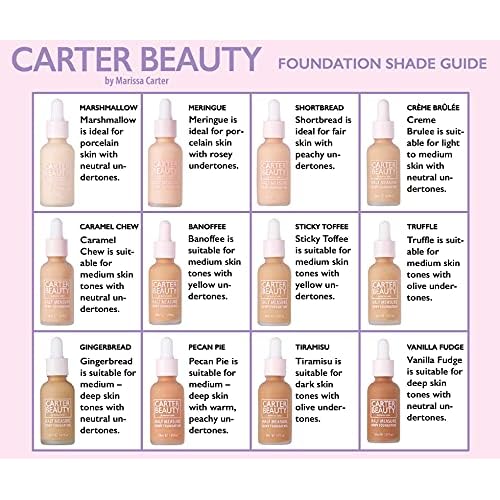 Carter Beauty By Marissa Carter Half Measure Dewy Foundation - Water-Based, Light-To-Medium Sheer Finish - Vegan And Cruelty Free, Paraben And Sulfate Free - Shortbread - 1.01 OZ