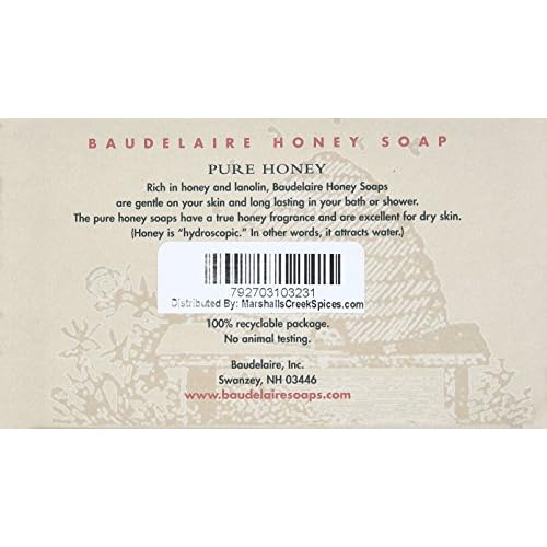 Baudelaire Two Bar Pure Honey Soap, 3.5 ounce each
