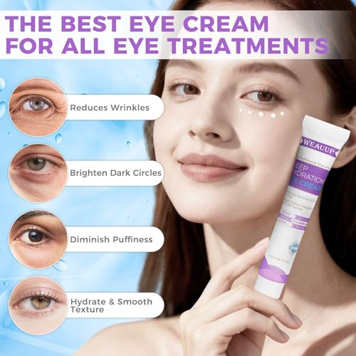 Eye Cream for Dark Circles & Puffiness ? Revitalizing Formula with Retinol, Hyaluronic Acid, Caffeine, Peptides & Plant Extracts to Smooth Fine Lines