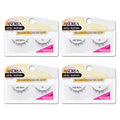 Andrea Curl Natural False Lashes Style 90 ? Black, Lightweight, Natural Strip Lashes for Voluminous Curl, 4 Pack