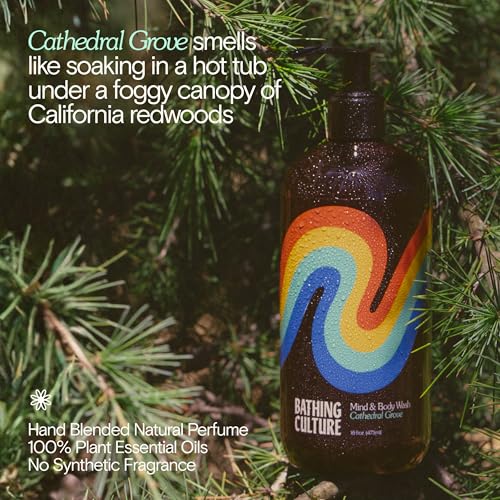Bathing Culture, Organic Mind + Body Wash, Natural, Biodegradable, Vegan Personal Care, All Natural Organic Body Wash for Women and Men, PCR Plastic Bottle, 16 oz, Cathedral Grove