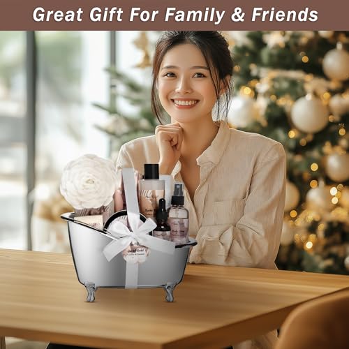 Spa Gift Baskets For Women - Luxury Bath Set With Coconut & Vanilla - Spa Kit Includes Body Wash, Bubble Bath, Lotion, Body Butter, Soap, Body Spray, Shower Puff, and Towel