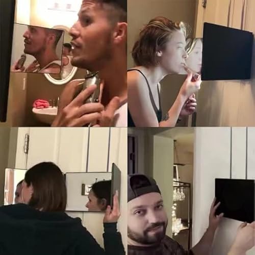 SELF FIND 3 Way Mirror for Hair Cutting, 360¡Æ Mirror for Haircuts for Men, Barber with Height Adjustable Telescoping Hooks for Makeup and Hair Styling