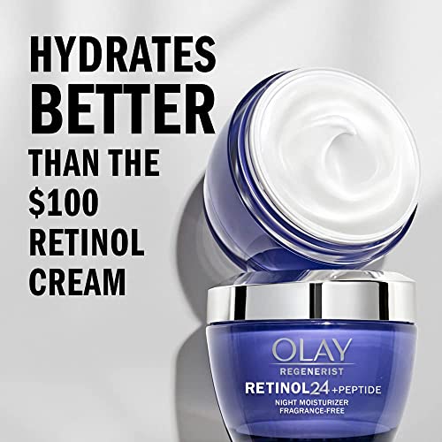 Olay Regenerist Vitamin C + Peptide 24 Brightening Face Moisturizer (1.7 Oz) and Retinol 24 Night Face Moisturizer (1.7 Oz) + 2 Travel Size Whip Face Moisturizers